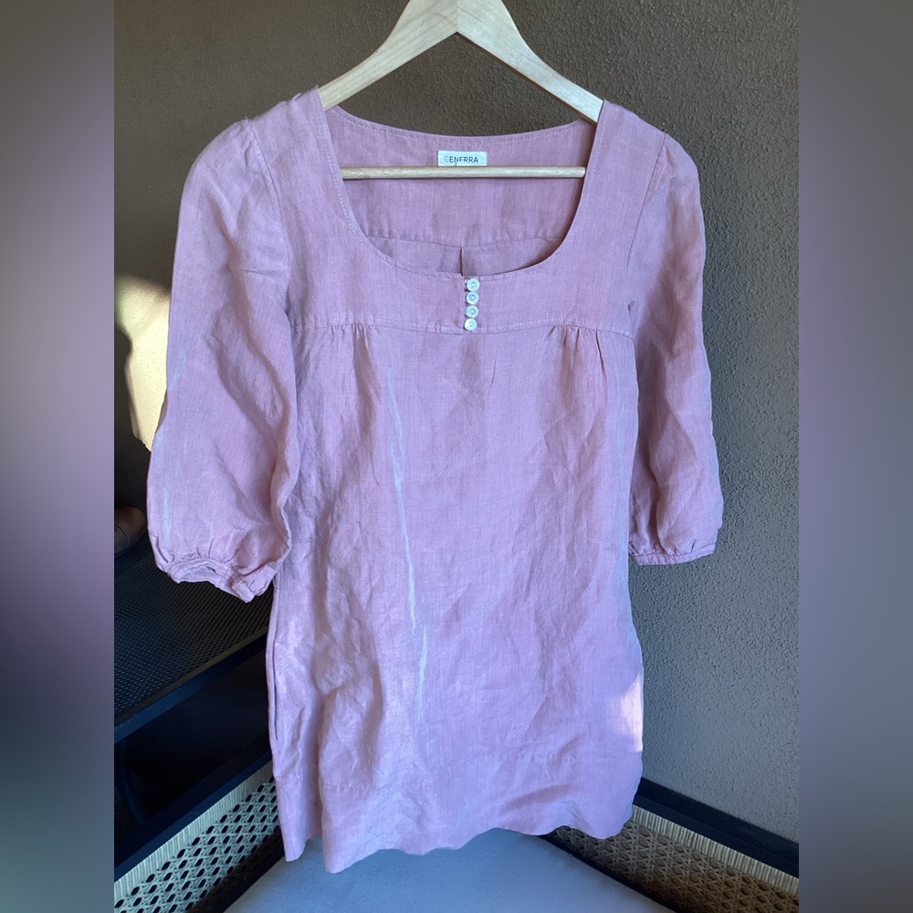 Vintage Y2K GENERRA Pink Puff Sleeve Blouse